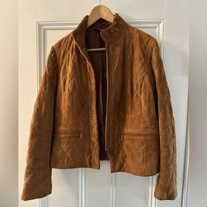 Brooks Brothers Cognac Suede Quilted Jacket